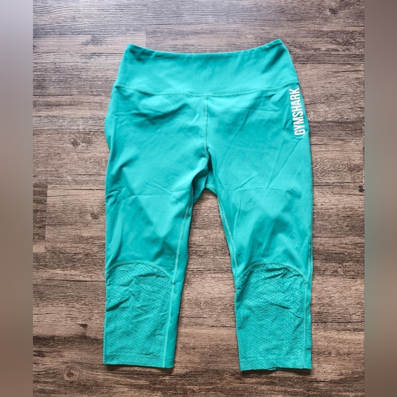Gymshark Teal Cropped Athletic Leggings - Picture 1 of 4